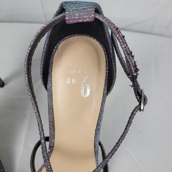 Mix No. 6 Zaydia Metallic Color Shift Strappy High Heels Size 8.5 Wedding Prom - Picture 8 of 10